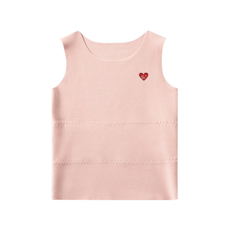 ELLE BABY婴幼童背心儿童打底衫德绒宝宝马甲保暖秋冬款无骨缝A类可机洗 藕粉 80