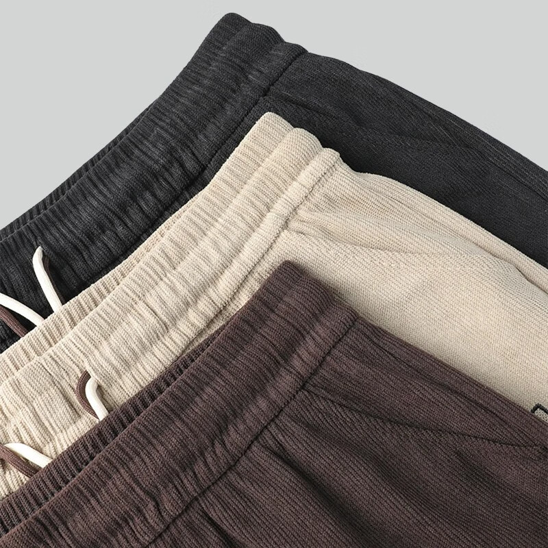 JEANSWEST LIFE真维斯新款休闲裤春秋季直筒长裤简约潮流百搭运动裤子 黑色 (灯芯绒款式) XL (版型偏小建议拍大一码)