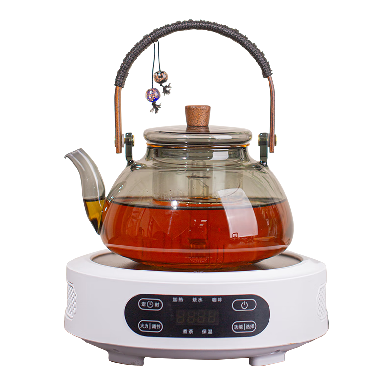 束氏带电陶炉加热高硼硅玻璃大容量烧水壶煮茶壶养生壶泡茶器提梁茶壶