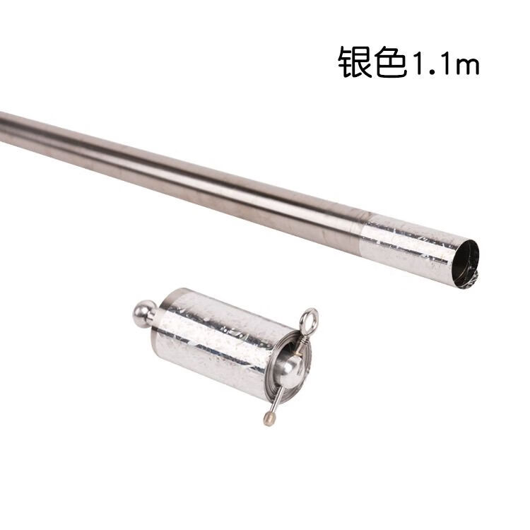 伸缩金箍棒不锈钢防身中间弹棒棒道具魔术棒2头钢弹棒孙 银色1.