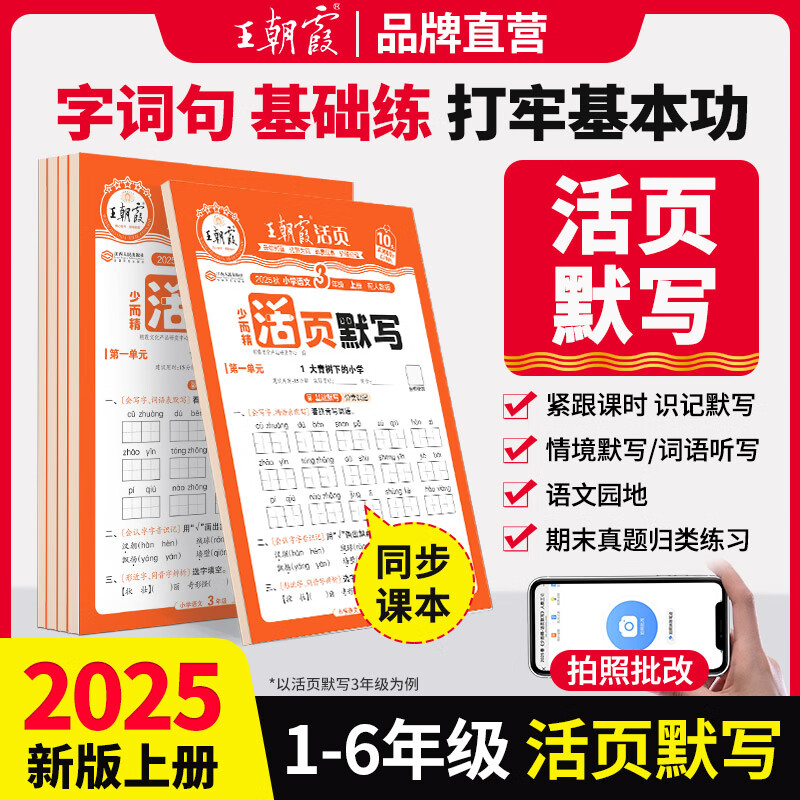 2025新版上册王朝霞活页默写本活页计算本单元练习一二三四五六年级活页试卷寒假预习计算能手默写小达人2025下册 语文-活页默写（部编人教版） 二年级（2025秋上册）