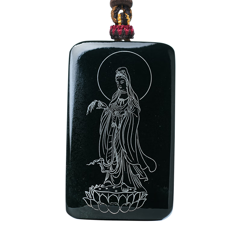 凈心石和田玉觀音吊墜男款青玉錯(cuò)銀柳枝觀音玉墜附證書