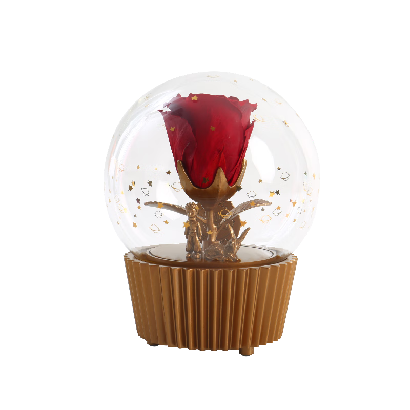 野獸派(THE BEAST)小王子音樂(lè )水晶球你是我的玫瑰永生花禮盒生日禮物