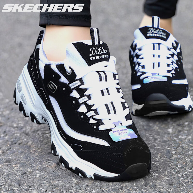 ���ڲ�����˹���棨Skechers��ŮЬ���ļ�2025�¿�����èЬ���������������˶�Ь�ϵ�Ь ��ɫ/��ɫ-BKW 38