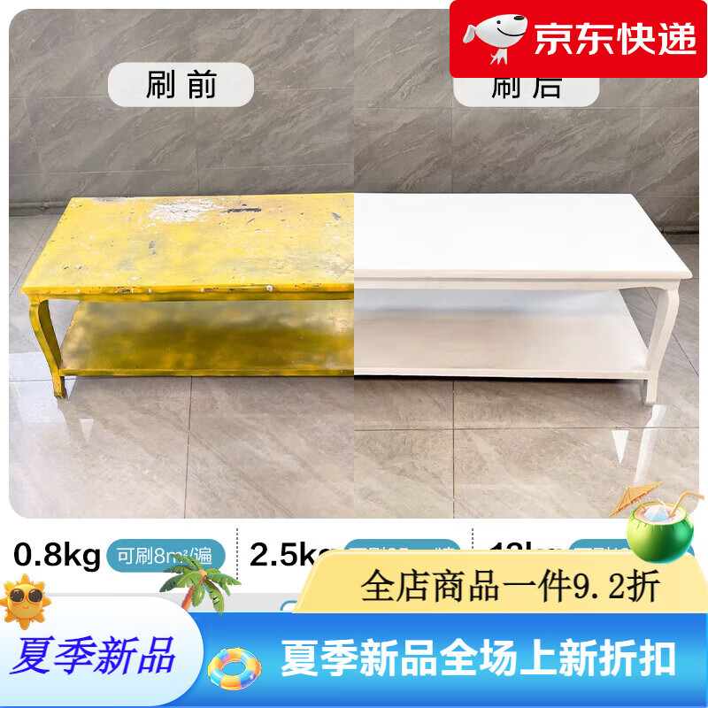 阿爾貝娜（Alpina）水性木器漆鐵木門翻新油漆入戶防盜門家具改色防銹自刷噴漆 【HOT熱銷色】白色_囎工具 0.8kg
