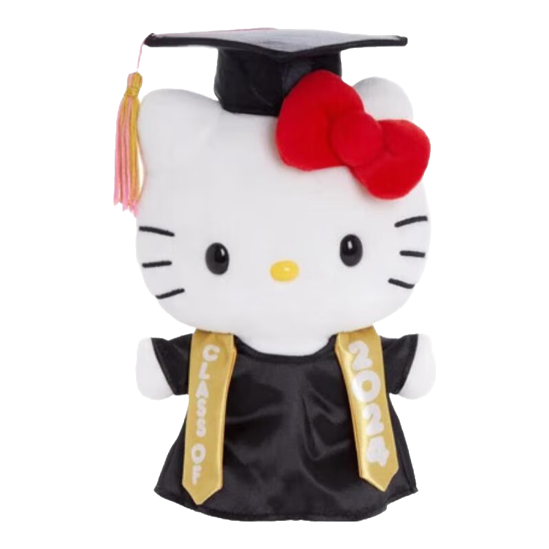nakajima美國hellokitty正版金色學(xué)士服凱蒂貓哈嘍kt貓毛絨公仔玩偶娃娃 高度 高22cm