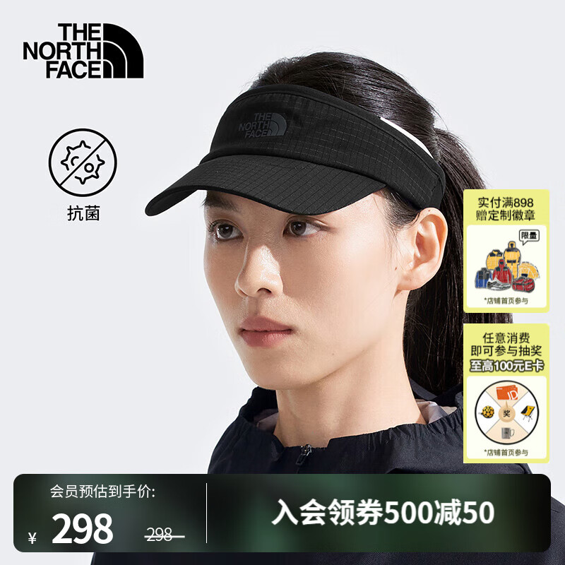 北面（The North Face）男女同款轻量空顶鸭舌帽运动帽除菌新款|8A2G JK3/黑色 L/XL