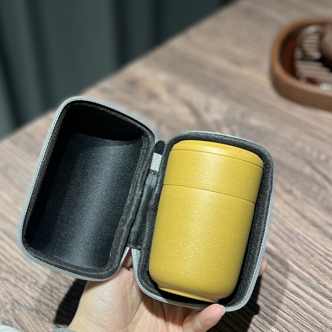 宜兴紫砂快客杯 黄金段泥便携式泡茶一人一杯随身喝功夫茶杯160cc 一