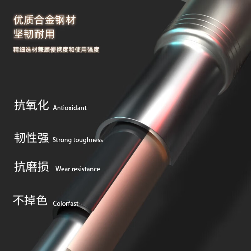 Lovefamily德国甩棍防身伸缩棒车载破窗升缩棍多功能打狗棒棍防身武器合法 【自动弹出】钛黑32寸弹簧棍【80CM】实心款