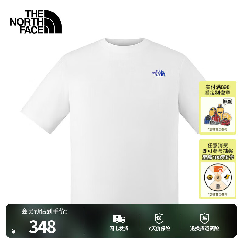 北面（The North Face）男女同款速干短袖T恤户外休闲透气夏新款 |8GZ5 FN4/雪峰白 S /165