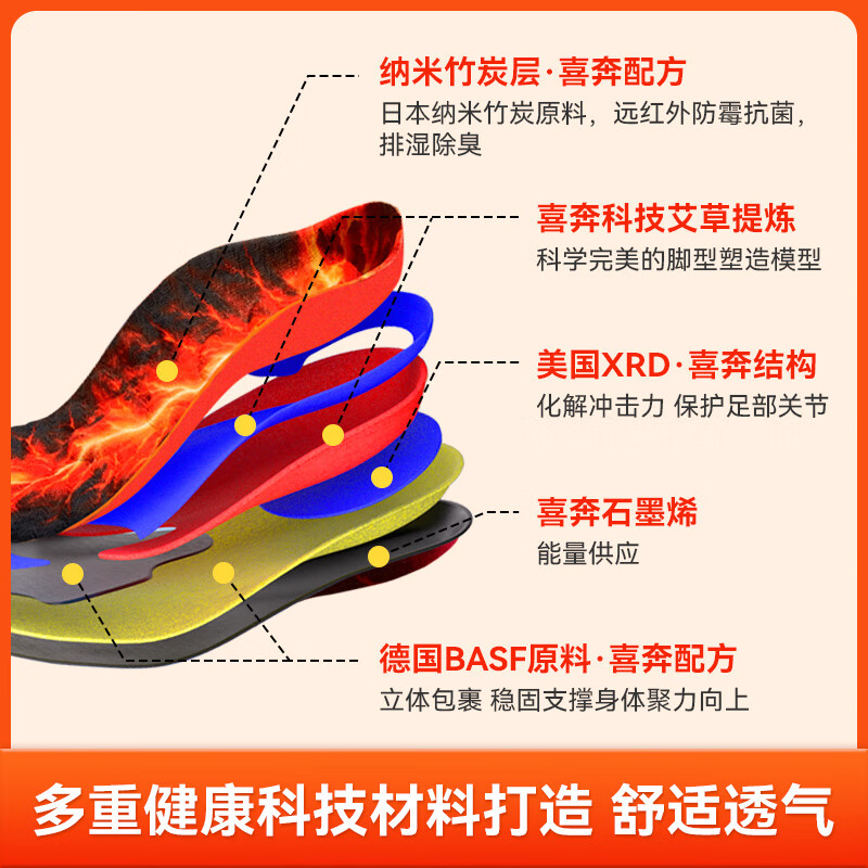 喜奔儿童矫正鞋垫扁平足内外八字足外翻xo腿足弓支撑按摩足底穴位长高 少年儿童喜奔长高垫 46码 内长300mm