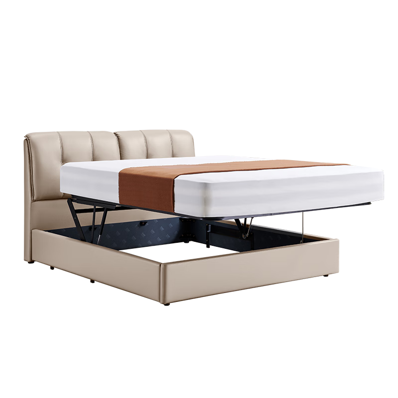 芝華仕【線下同款半價】五星皮床現(xiàn)代簡約雙人床主臥室儲物床吐司床C265 棉白色-儲物床+C266安加拉-1.8M 優(yōu)先發(fā)貨（詳詢客服）