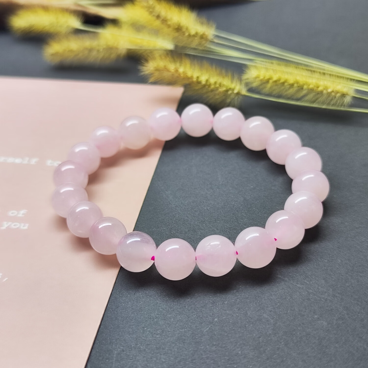 马粉水晶手链节日毕业成年礼物轻奢送女友闺蜜生日手串单珠女款 17CM
