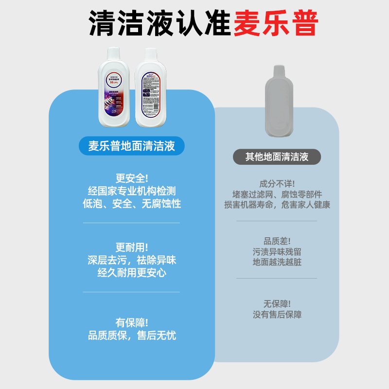 VEVA适配添可清洁地面清洁液洗地机专用清洁剂配件地板清洗剂液(有效抑菌99%) 5瓶装