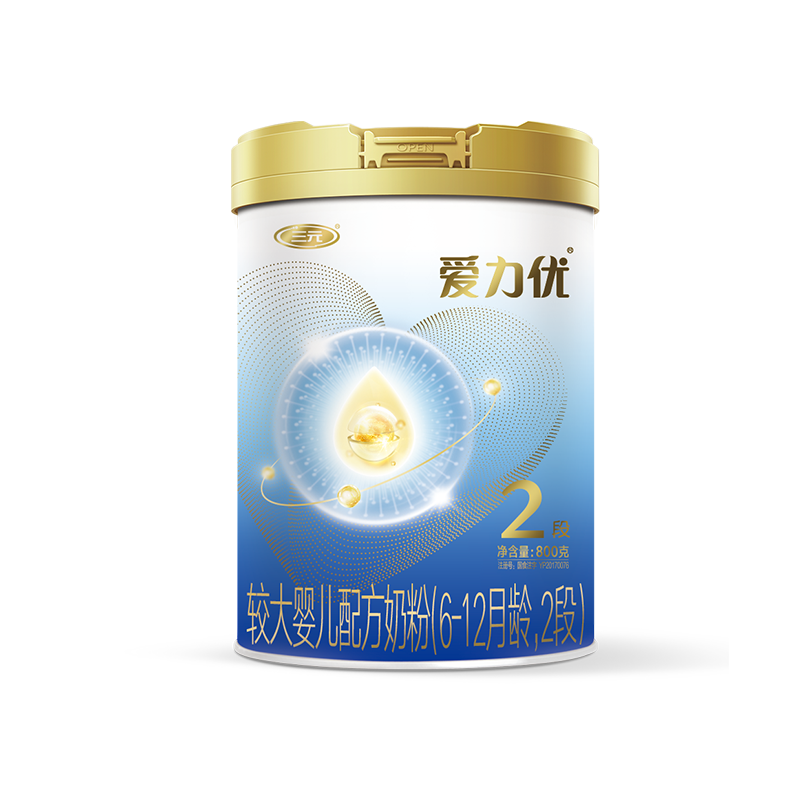 三元奶粉爱力优较大婴儿奶粉2段800g*6罐箱装