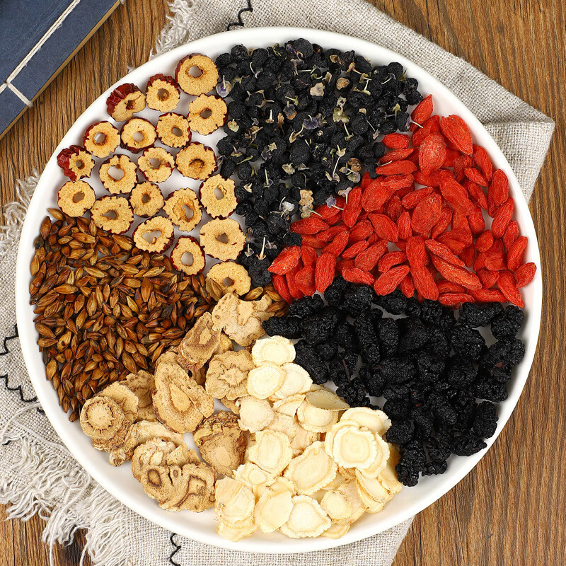 法米诺人参桑葚黑枸杞茶男女熬夜元气茶红枣冷泡茶礼盒装125g 人参桑葚黑枸杞茶礼盒 125g*3盒 (共75袋)