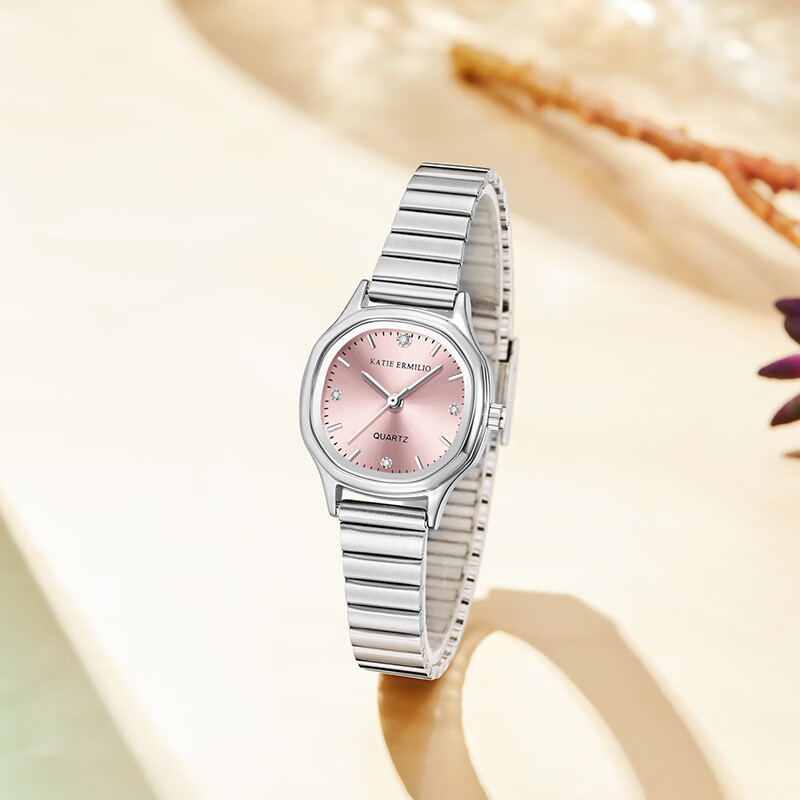 KATIE ERMILIO气质职场简约百搭女手表轻奢镶钻高级感腕表七夕情人节礼物送女友