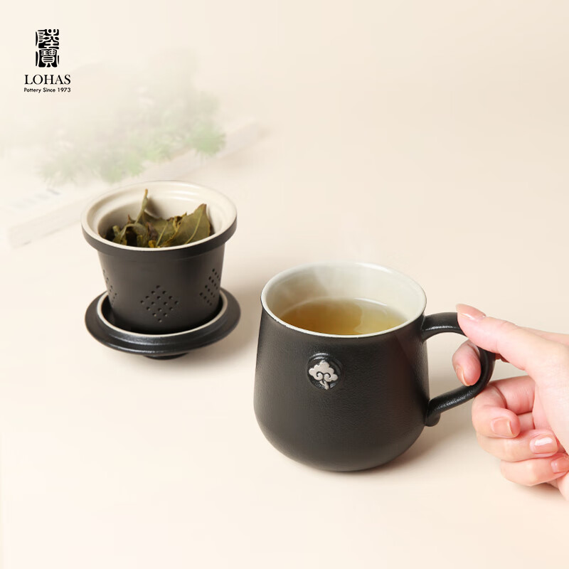 陆宝泡茶杯带过滤马克杯子水杯铂金办公杯可定制礼盒装 云中锦书盖杯