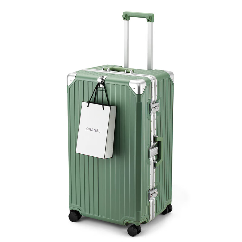 金登仕大容量鋁框行李箱30寸加厚出國旅行箱男女皮箱多功能拉桿箱 晨霧綠色 20寸(常規(guī)箱型-登機箱+高端品質(zhì)