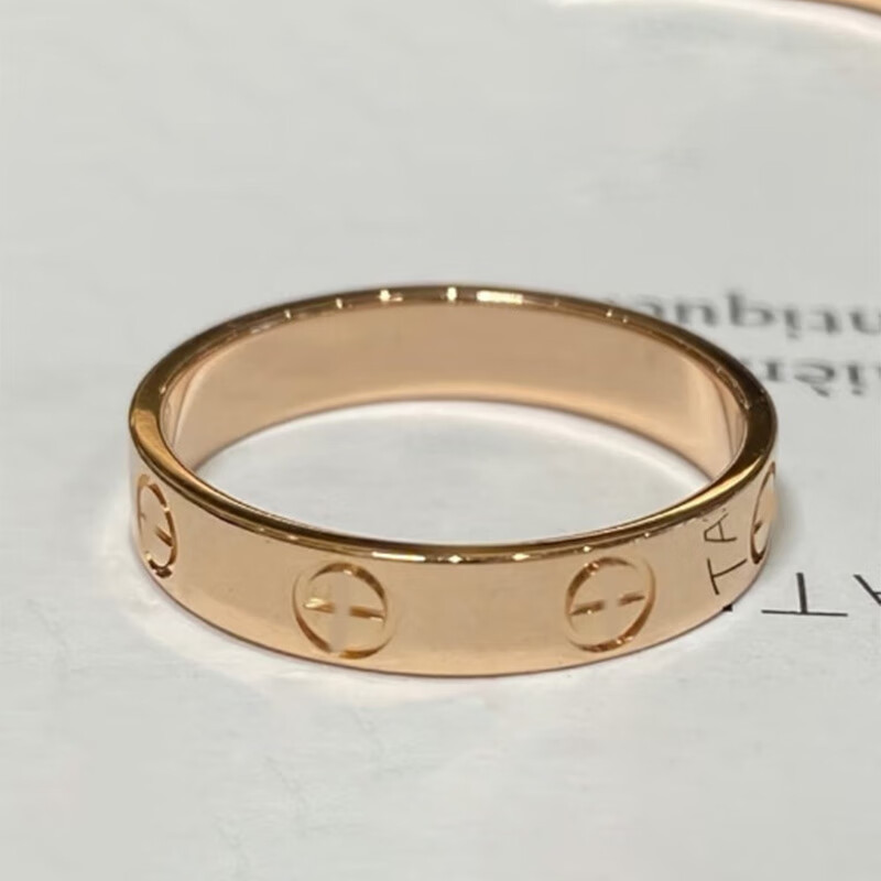 半島小熊LOVE螺絲戒指18K金滿天星戒指AU750玫瑰金寬版滿鉆天然鉆石 窄版LOVE戒指  無(wú)鉆 10-20圈口都有可以聯(lián)系客服