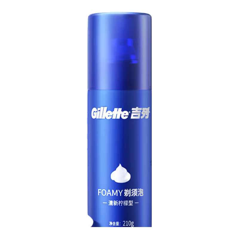吉列（Gillette）男士剃須泡沫剃須膏檸檬型刮胡泡非吉利剃須刮胡子須泡 檸檬須泡210g*1