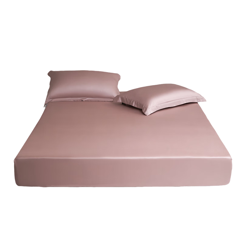 思百舍100支新疆长绒棉床笠单件纯棉全棉床品 梦幻粉 180x200cm