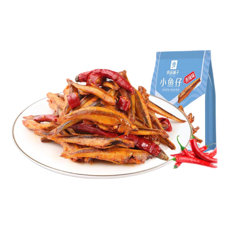 良品铺子香辣味小鱼仔120g肉类零食即食海鲜小吃小鱼仔休闲追剧零食