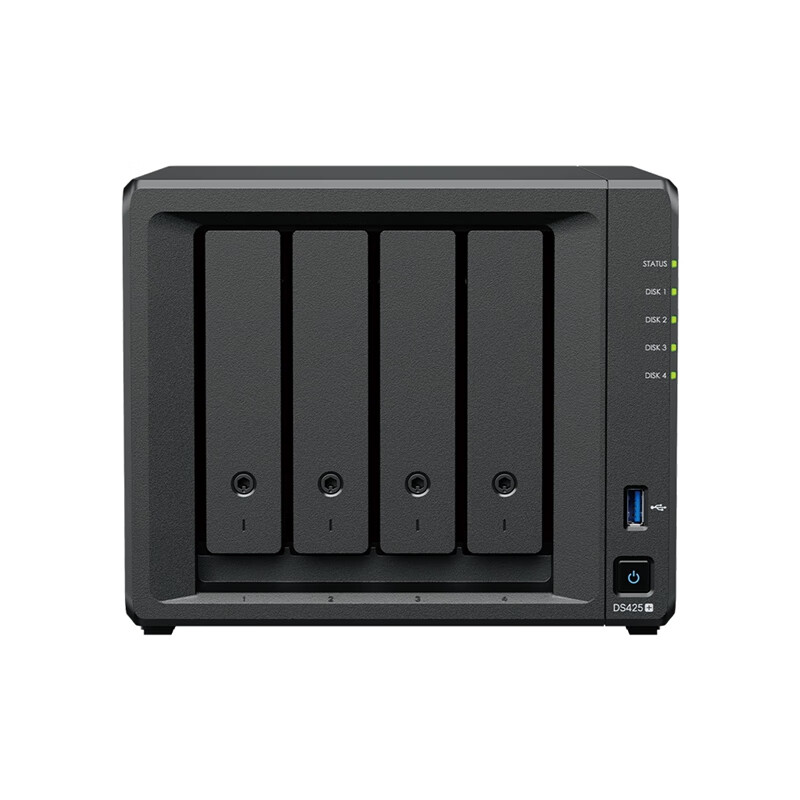 群晖（Synology）四川 成都 实体店 DS425+四核心 四盘位 NAS网络存储服务器 私有云 文件存储 数据备份 DS425+标配无硬盘
