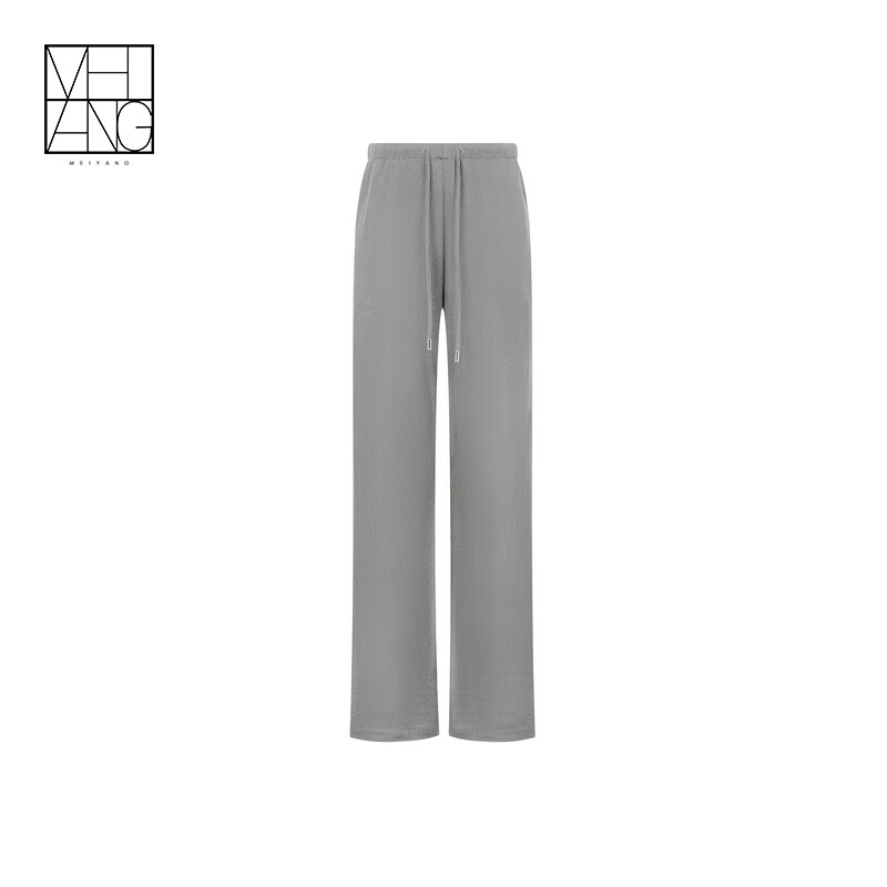 美洋（MEIYANG）冰丝休闲裤 冰爽一夏醋酸针织直筒裤【大50】 灰色（常规版） M