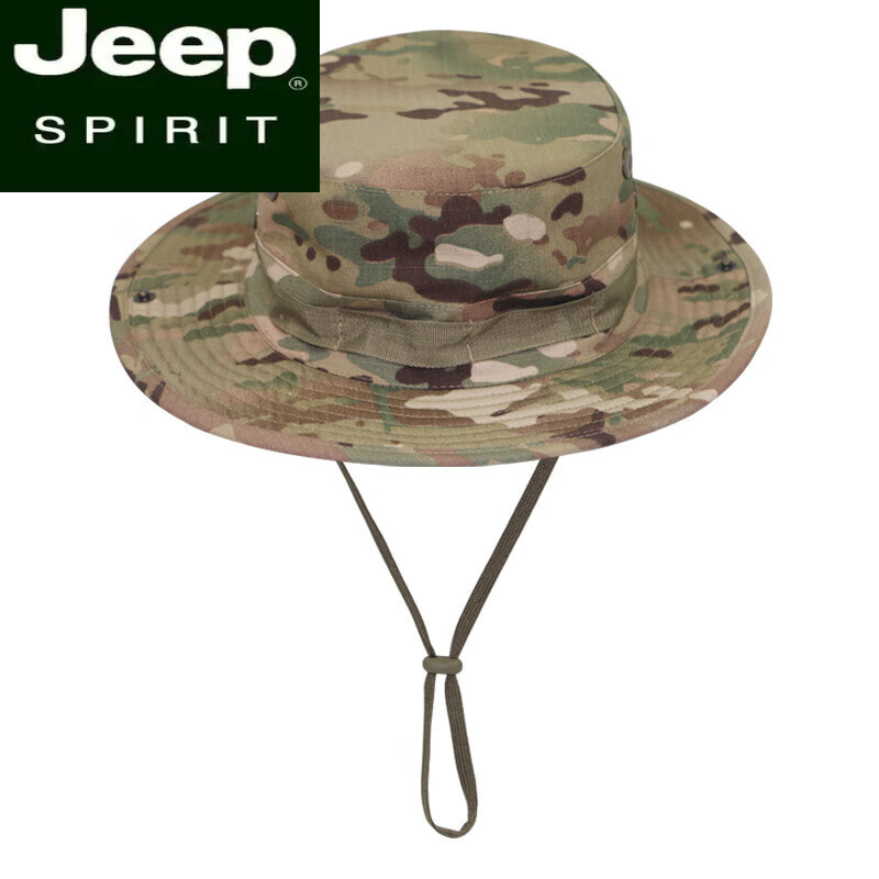吉普（JEEP）迷彩奔尼帽遮陽(yáng)帽夏季男士戶外騎行圓邊帽釣魚(yú)帽登山帽女防曬帽子 CP迷彩【一代帽】