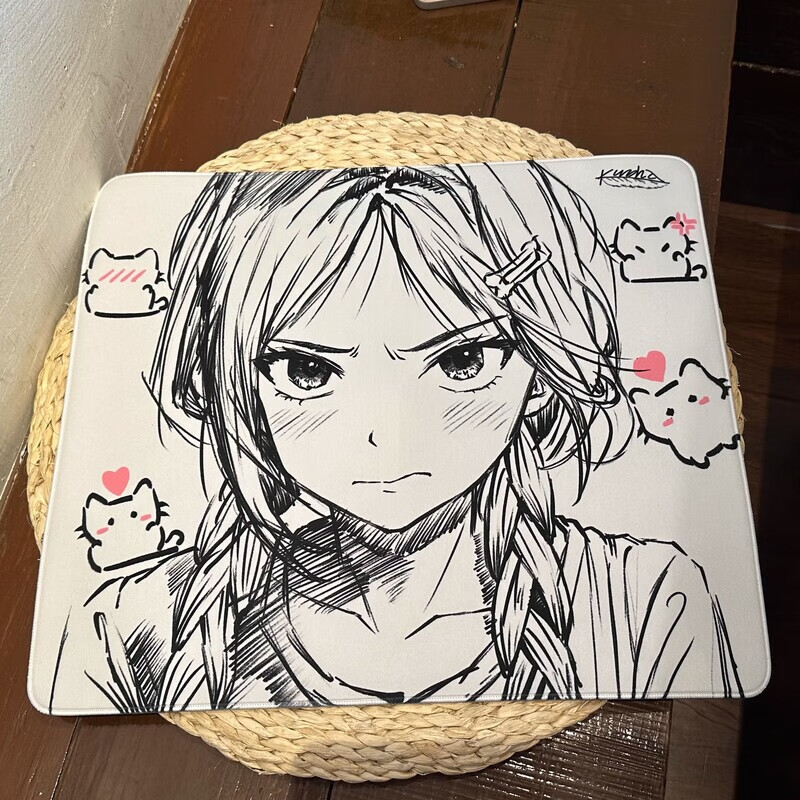 Kuroha Moment 片刻聚氨酯底胶白色包边二次元游戏鼠标垫 Moment特别版