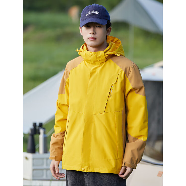 德尔.默克(Delmerk)山系冲锋服男女上衣三合一可拆卸两件套防寒滑雪登山服团购定制 女-抓绒两件套白色 XL