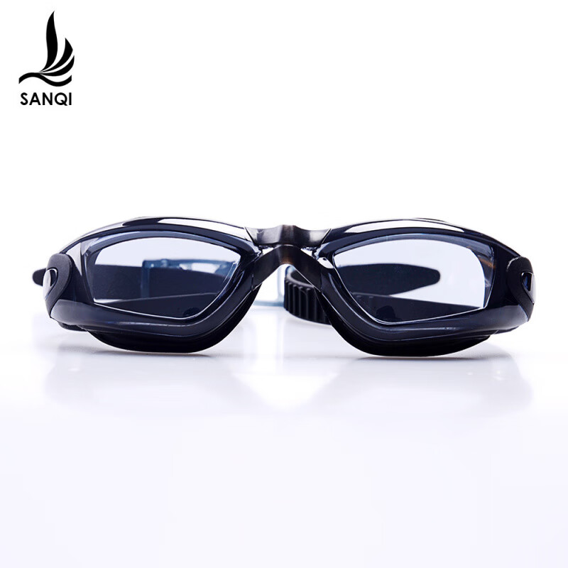 三奇正品泳鏡男女款擋水潛水擋大框眼鏡游泳裝備2938F 黑色