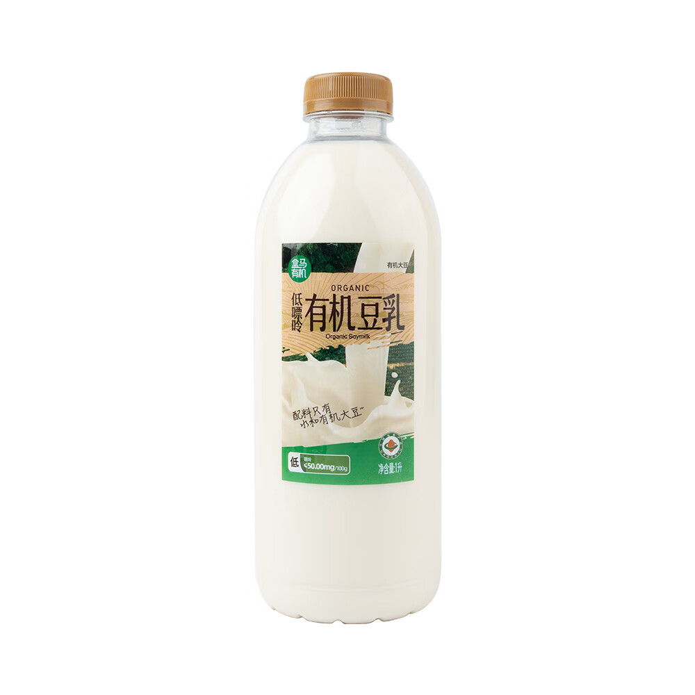 盒马浓醇豆浆低糖甜豆浆低嘌呤豆乳1L学生早餐营养香浓豆奶大瓶家庭装 有机低嘌呤豆乳1L*1瓶