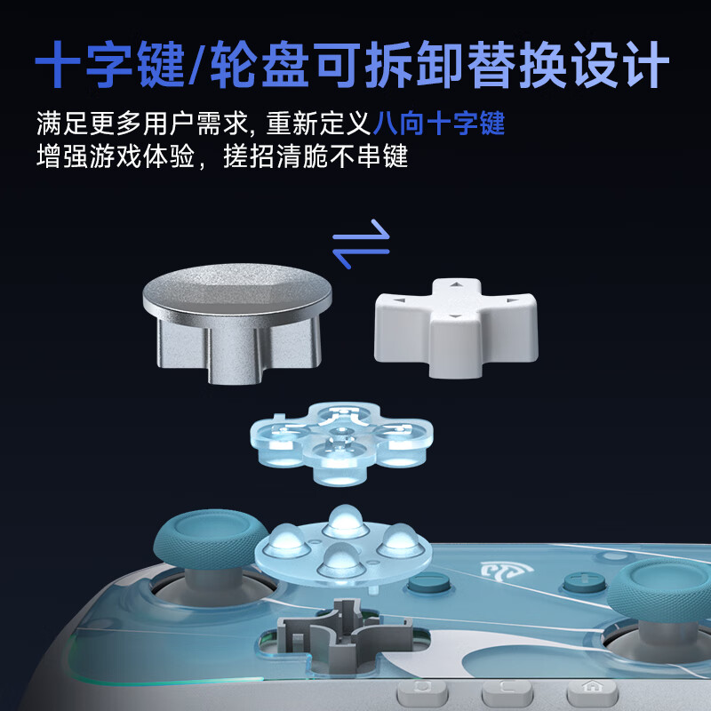 EasySMX易速马S10任天堂switch2代手柄pro蓝牙joycon游戏pc电脑TMR摇杆ns塞尔达HD震动宝可梦宏编程连发 幽夜-面壳+十字键+贴纸