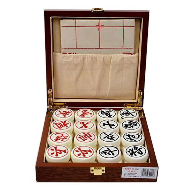 成功亞克力中國象棋大號中號小號象棋木盒裝象棋送皮棋盤(pán)手感好 A970木盒裝70象牙白棋子