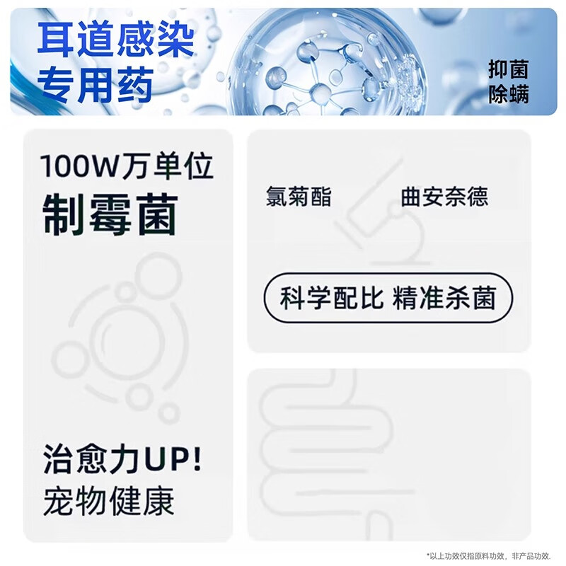 修正新关爱复方制霉菌素宠物猫咪狗狗耳螨专用药软膏耳肤灵猫宠物耳炎益耳净 【1支】宠物耳螨耳炎专用药
