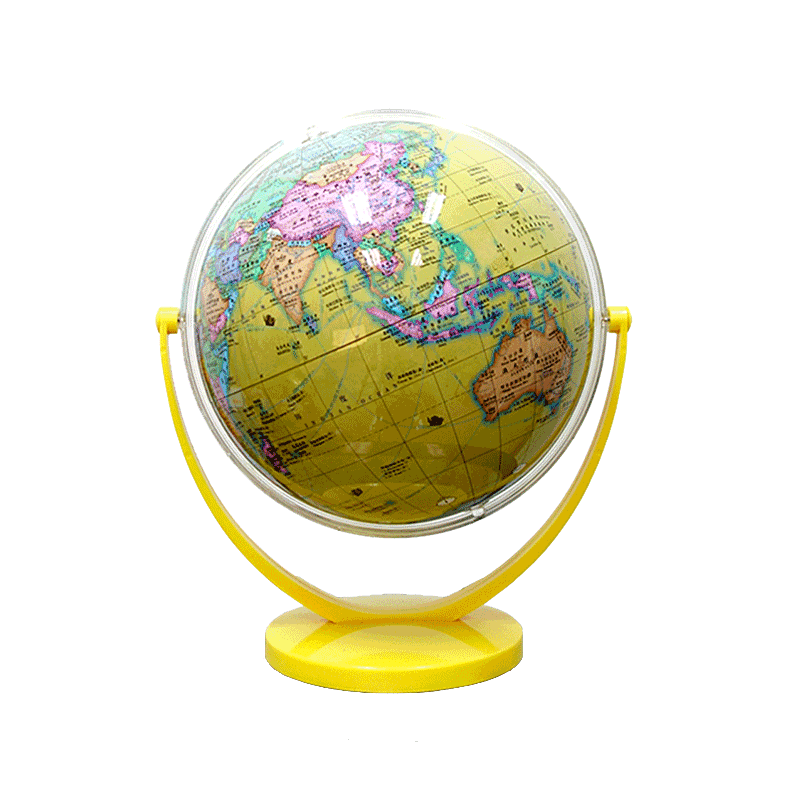 YTS 星球地图 军事地理地球仪系列 20cm中英文政区海洋黄版地球仪 万向