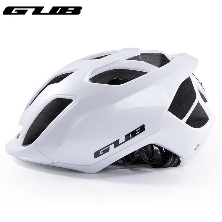 GUBSV10自行車(chē)頭盔男山地車(chē)公路車(chē)一體成型單車(chē)頭盔男女帶尾燈 白色 均碼