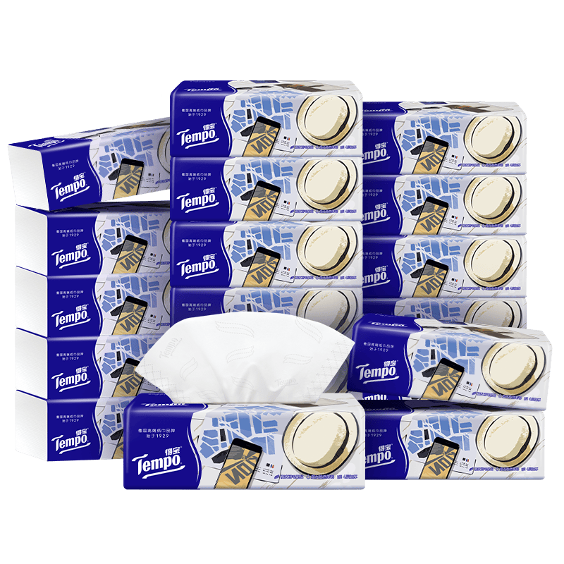 �ñ���TEMPO����ֽ ����100��*18�� 4��Ӻ����� ֽ�� �ͽ�ֽ ����ֽ���� 49.79Ԫ