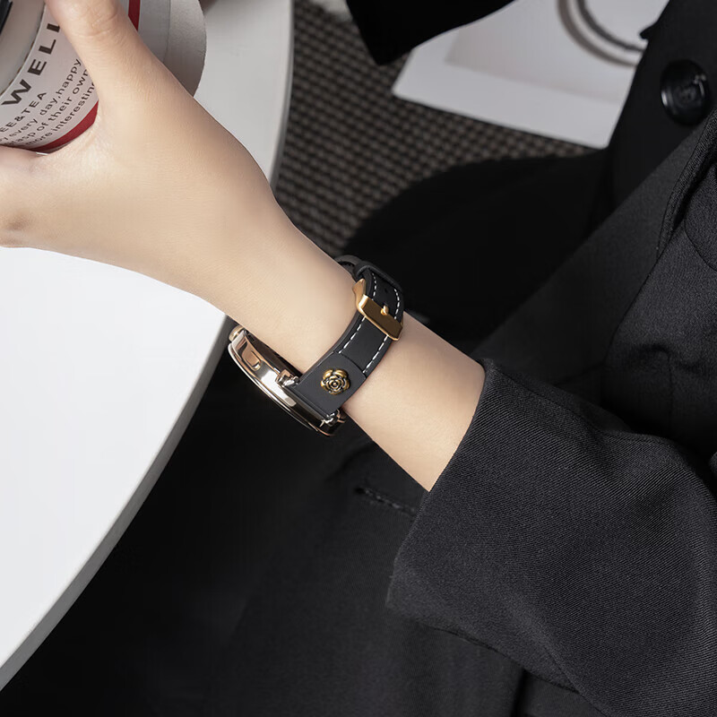 格汇【真皮表带】适用华为手表gt6/gt5/gt4表带watch5/watch4pro小蛮腰腕带gt5pro轻奢高级感女款表带 山茶花皮【米白】 华为GT6/GT5/GT4【41MM表盘】18mm