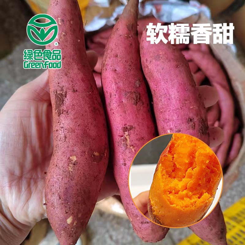 渠首红西瓜红蜜薯红心绿色食品认证 糖心烤番薯烤红薯同款地瓜软糯香甜 净重5斤 中果精选( 3-8两)