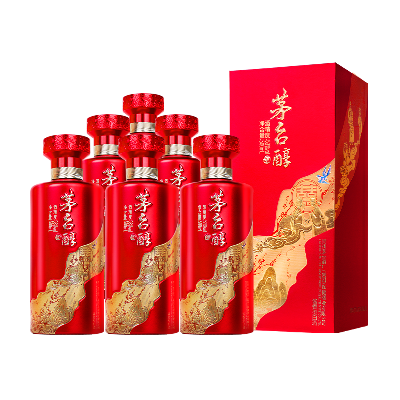 茅台 茅台醇庆典 酱香型白酒 53度 500ml*6整箱装 送礼 婚宴喜酒