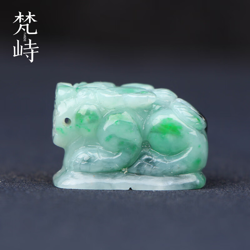 梵峙缅甸翡翠乌鸡种飘绿带色手工貔貅玉石吊坠挂件手牌 默认 京东折扣/优惠券