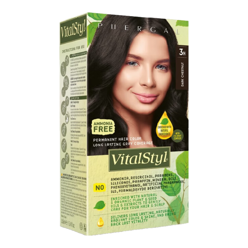 άͮVitalStyl��������Ⱦ����3N�غ�ɫ155ml��Ȼ�л�ֲ�ͽ����ڰ׷�