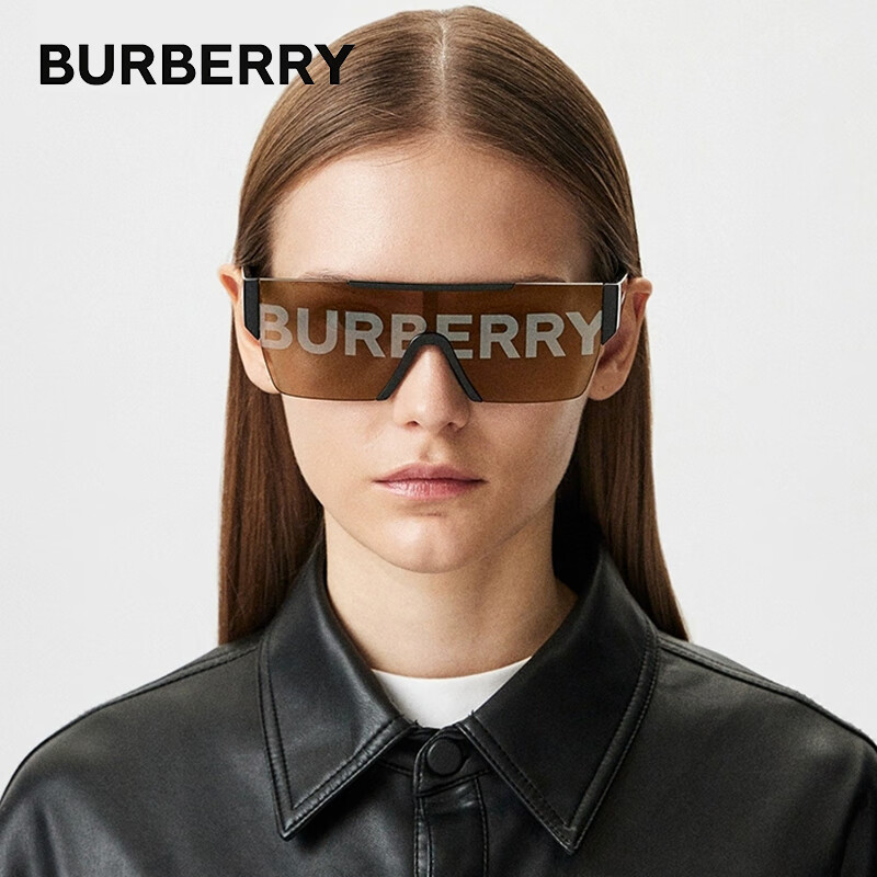 博柏利（BURBERRY）太阳镜方框墨镜明星同款遮阳大框印花巴宝莉眼镜4291 3001G 38