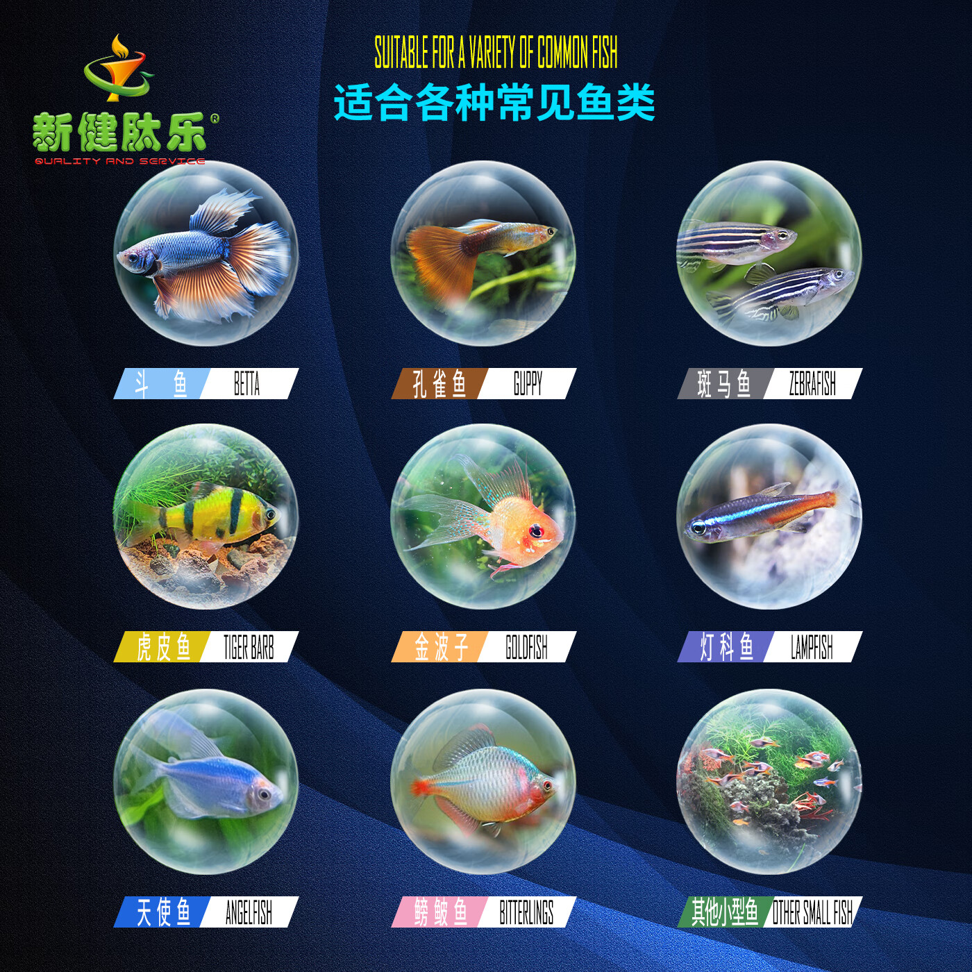 新健肽乐孔雀鱼斗鱼神仙鱼天使鱼一眉道人通用鱼粮饲料热带鱼观赏鱼食物 140g小型鱼1#(200ml)1罐