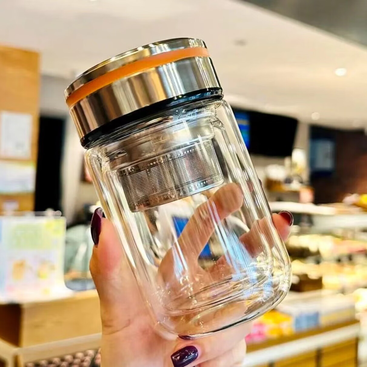 ����˫�㲣����Ů����ֵˮ��С�ɱ�Я�Ӻ�����ݲ豭��ˮ���뱭�� �ٻ�ɫ 260������˫��Ӻ�