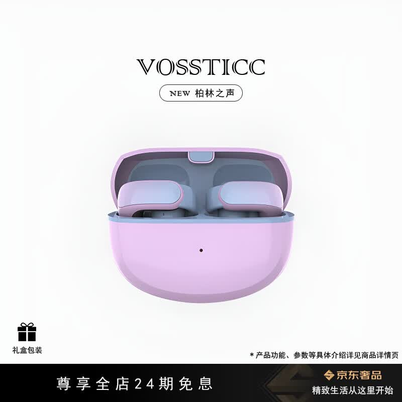 VOSSTICC【柏林之声】蓝牙耳机 骨传导概念无线开放式 跑步运动耳机通话降噪夹耳适用于华为小米苹果 紫色【OPEN A NEW ERA】