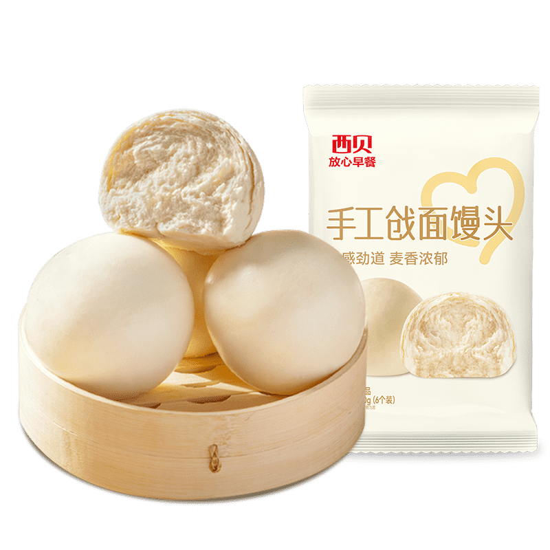 西贝莜面村手工戗面馒头720g 6个装 方便早餐 面点主食 营养早餐馒头